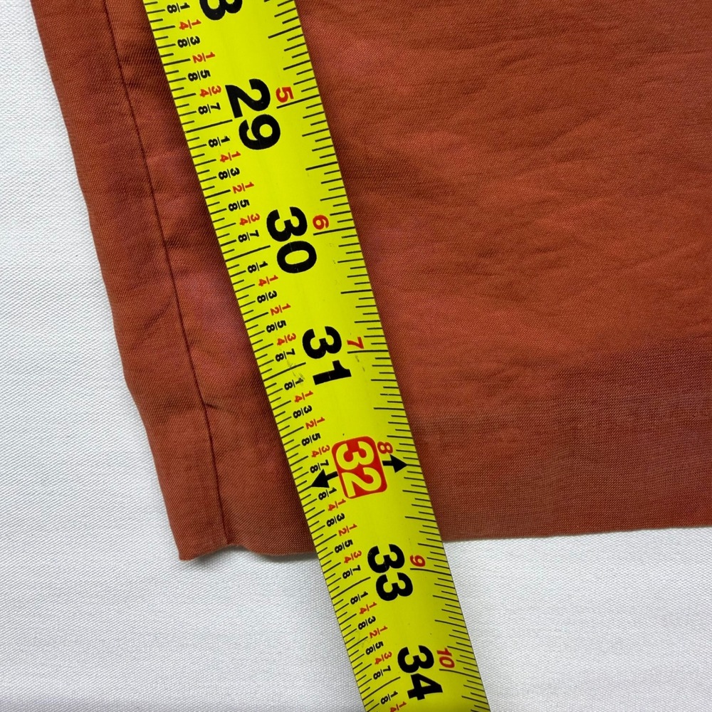 Zara High Waisted Wide Leg Trousers Rust Womens M Pleated Palazzo Pants - Picture 9 of 9